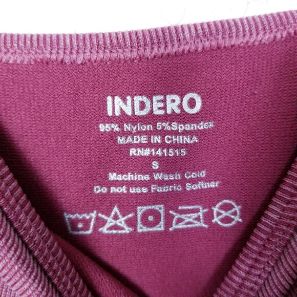 INDERO Ribbed Yoga Bodysuit in Purple/Pink - Size Small - Picture 4 of 4